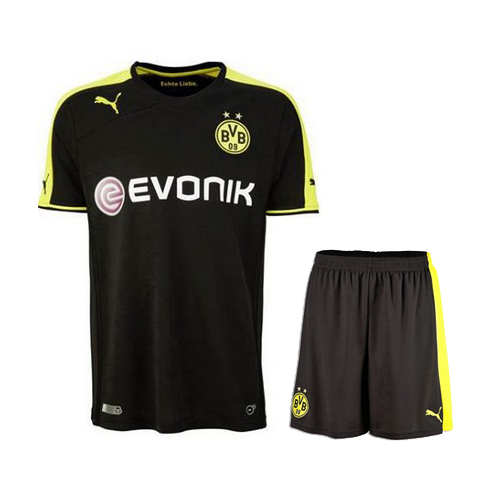 13-14 Borussia Dortmund Away Black Jersey Kit(Shirt+Short)
