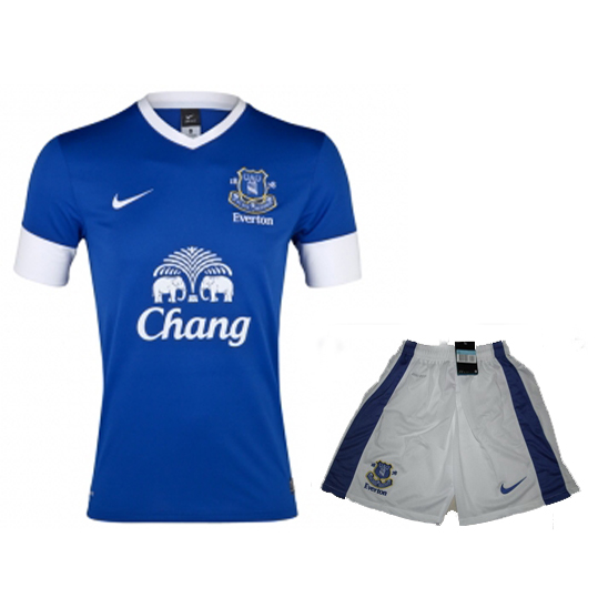 12-13 Everton Home Blue Soccer Jersey (Shirt+Short)