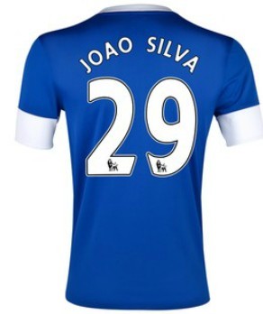 12/13 Everton Home Joao Silva #29 Blue Soccer Jersey Shirt Replica