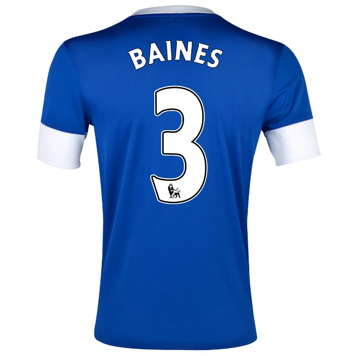 12/13 Everton Home Baines #3 Blue Soccer Jersey Shirt Replica