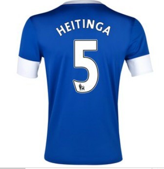 12/13 Everton Home Heitinga #5 Blue Soccer Jersey Shirt Replica