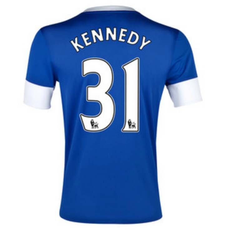 12/13 Everton Home Kennedy #31 Blue Soccer Jersey Shirt Replica