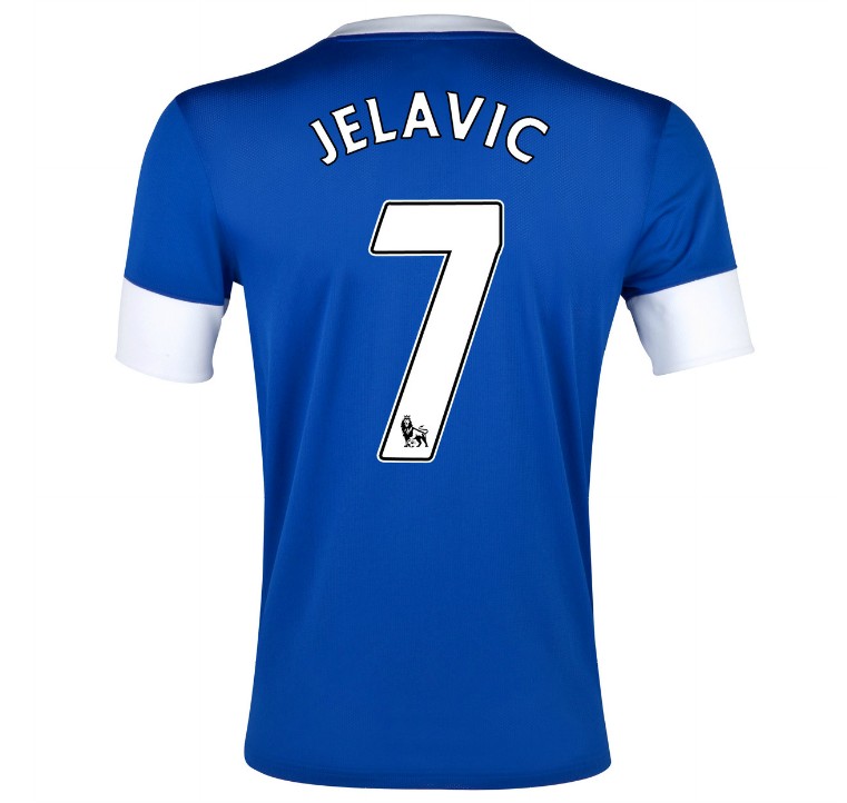 12/13 Everton Home Jelavic #7 Blue Soccer Jersey Shirt Replica