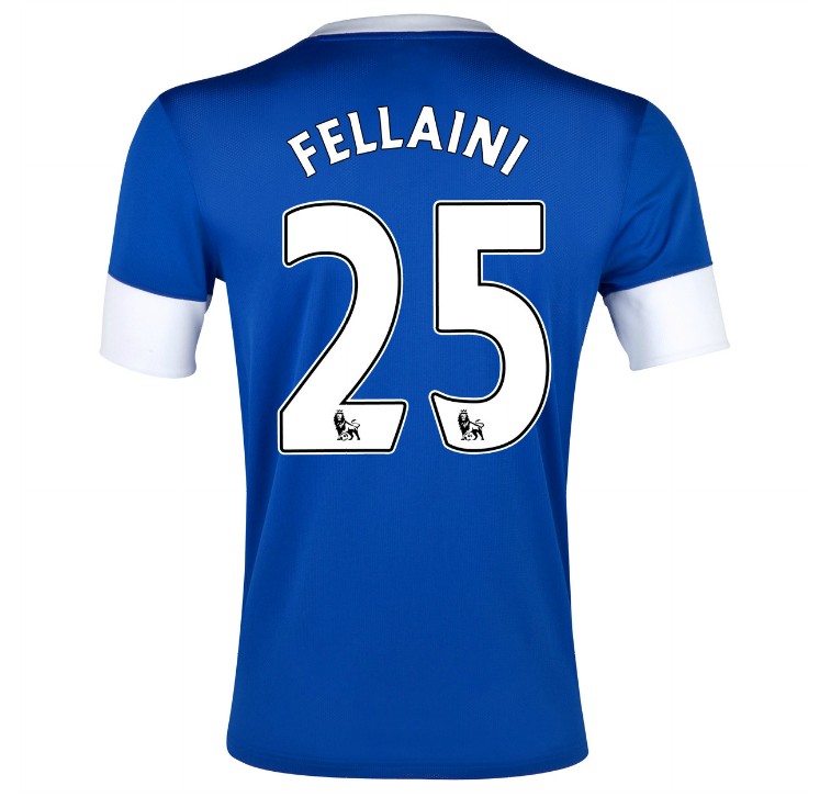 12/13 Everton Home Fellaini #25 Blue Soccer Jersey Shirt Replica