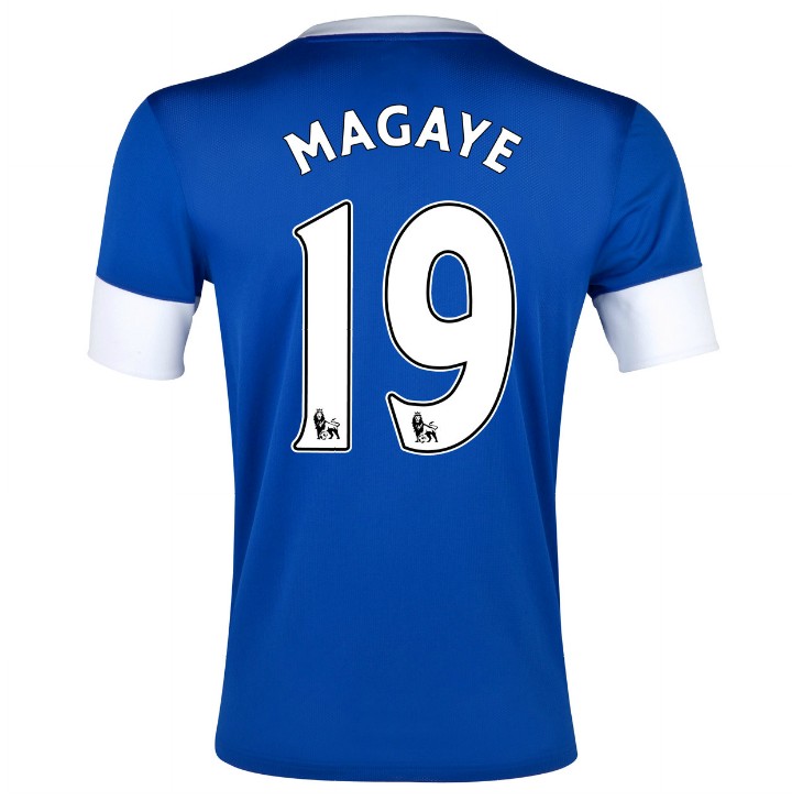 12/13 Everton Home Magaye #19 Blue Soccer Jersey Shirt Replica