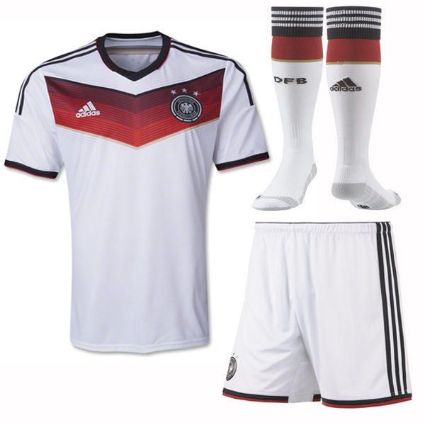 2014 Germany Home White Soccer Jersey Whole Kit(Shirt+Short+Socks) (GAGA Deal processing)