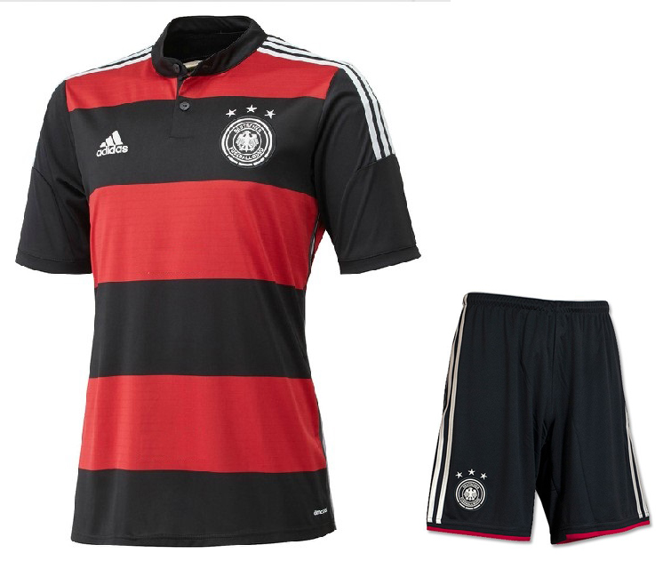 2014 Germany Away Black&Red Soccer Jersey Kit(Shirt+Short)