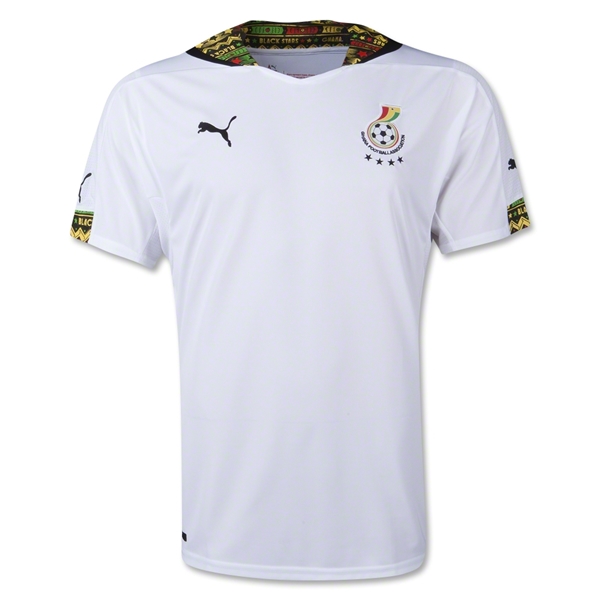 2014 World Cup Ghana Home White Soccer Jersey Shirt