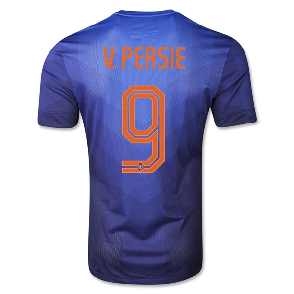 2014 Netherlands Away Dark Blue #9 V. Persie Jersey Shirt