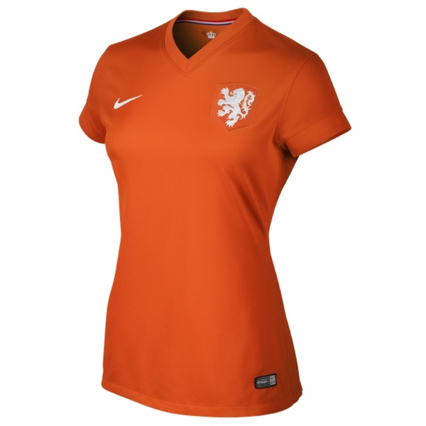 2014 Netherlands Home Orange women's Jersey Shirt