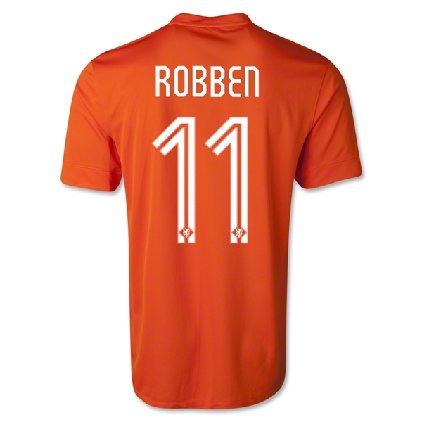 2014 Netherlands #11 ROBBEN Home Orange Soccer Shirt