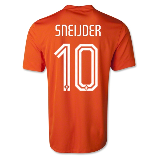2014 Netherlands #10 SNEIJDER Home Orange Soccer Shirt