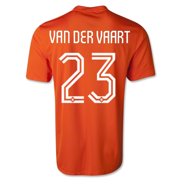 2014 Netherlands #23 VAN DER VAART Home Orange Soccer Shirt
