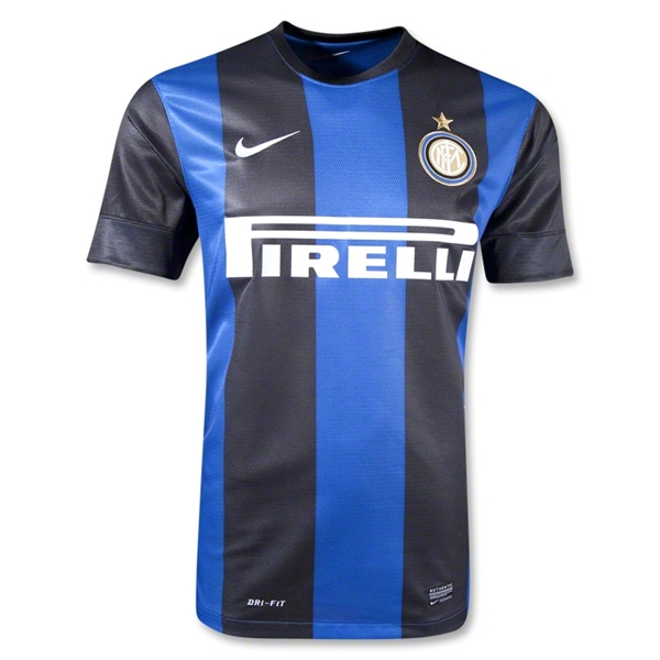 12/13 Inter Milan Home Black And Blue Soccer Jersey Shirt Replica