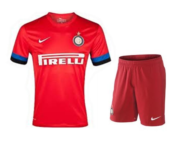 12/13 Inter Milan Away Red Soccer Jersey Kit (Shirt+Short)