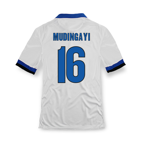 13-14 Inter Milan #16 Mudingayi Away White Soccer Jersey Shirt
