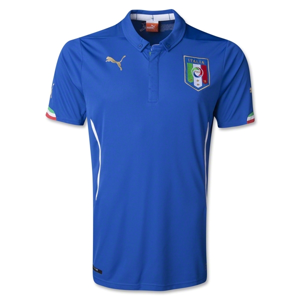 2014 Italy Home Blue Soccer Jersey Shirt
