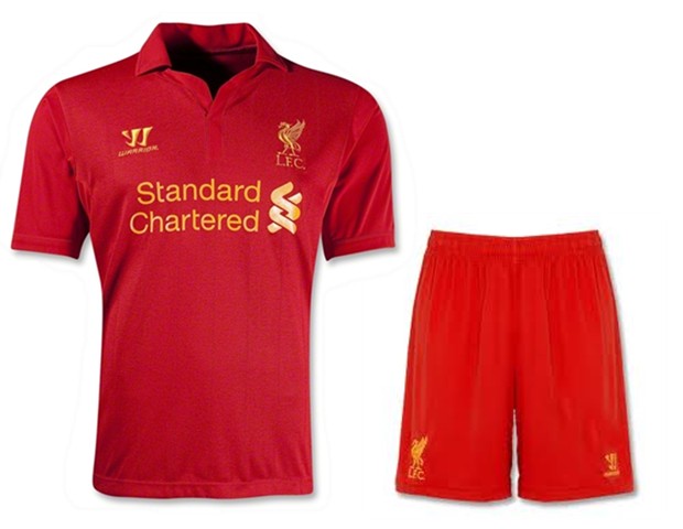 12/13 Liverpool Red Home Soccer Jersey Kit (Shirt+Short)