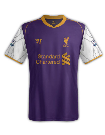 12/13 Liverpool Purple Away Soccer Jersey Shirt Replica