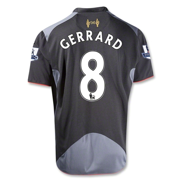 12/13 Liverpool #8 GERRARD Black Away Soccer Jersey Shirt Replica
