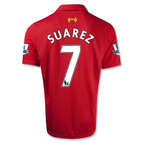 12/13 Liverpool #7 SUAREZ Red Home Soccer Jersey Shirt Replica