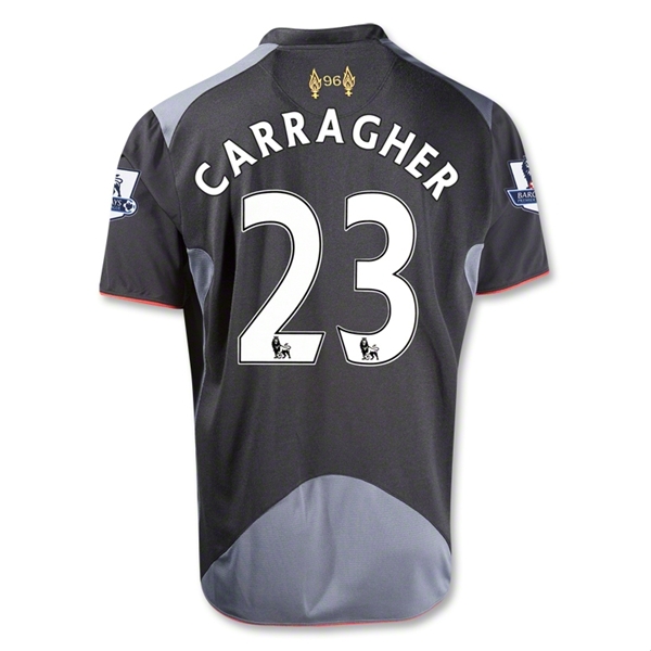 12/13 Liverpool #23 CARRAGHER Black Away Soccer Jersey Shirt Replica