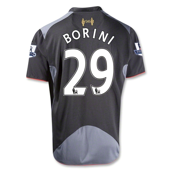 12/13 Liverpool #29 BORINI Black Away Soccer Jersey Shirt Replica
