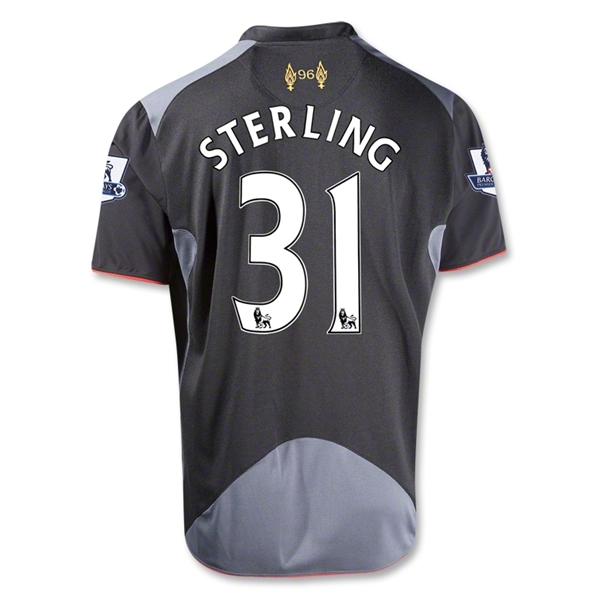 12/13 Liverpool #31 Sterling Black Away Soccer Jersey Shirt Replica