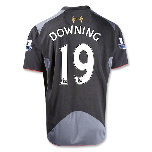 12/13 Liverpool #19 DOWNING Black Away Soccer Jersey Shirt Replica