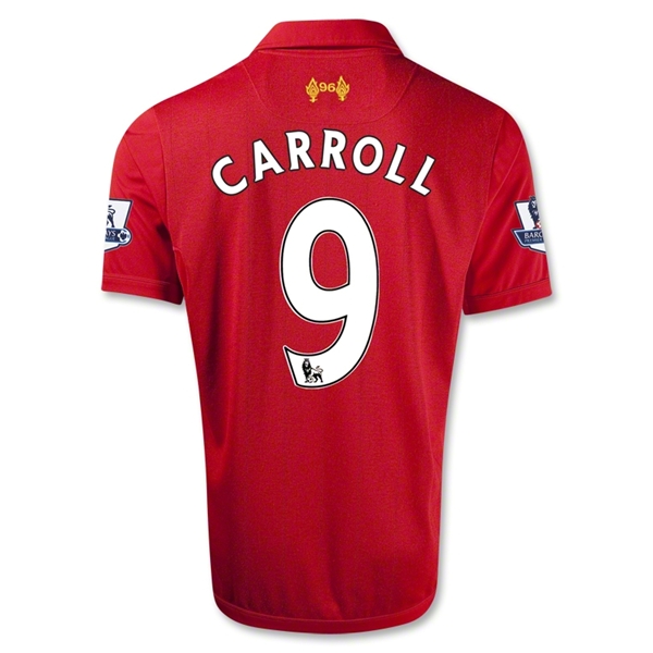 12/13 Liverpool #9 CARROLL Red Home Soccer Jersey Shirt Replica