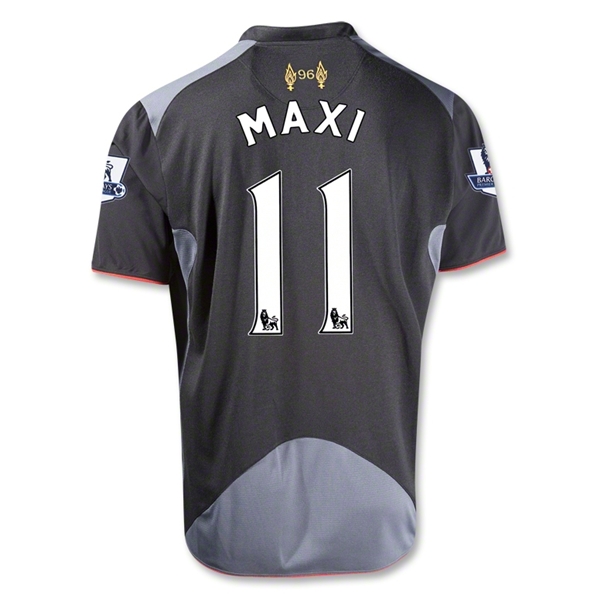 12/13 Liverpool #11 RODRIGUEZ Black Away Soccer Jersey Shirt Replica