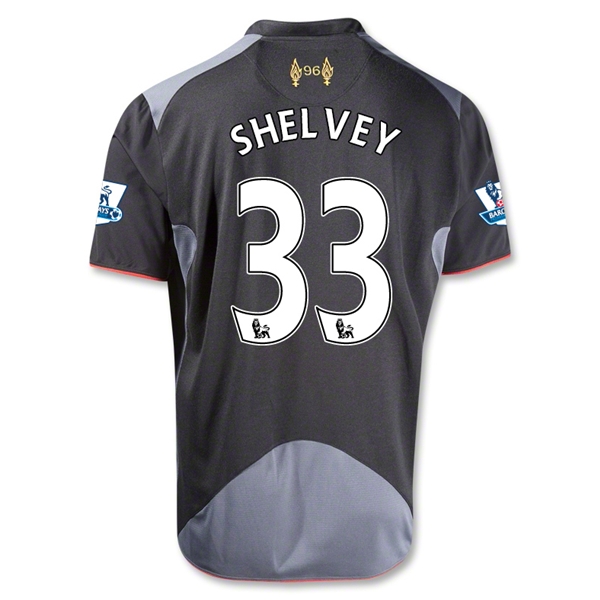 12/13 Liverpool #33 Shelvey Black Away Soccer Jersey Shirt Replica