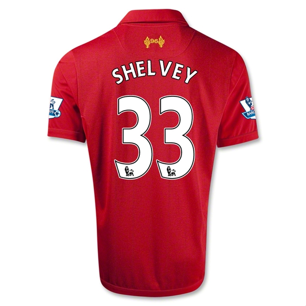 12/13 Liverpool #33 Shelvey Red Home Soccer Jersey Shirt Replica