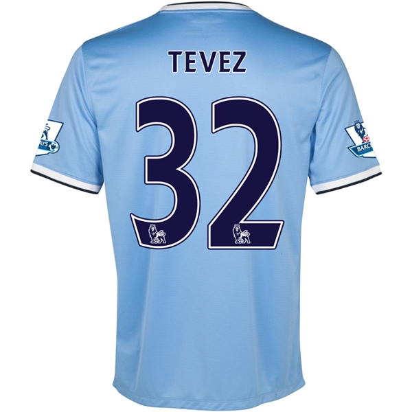 13-14 Manchester City #32 TEVEZ Home Soccer Shirt