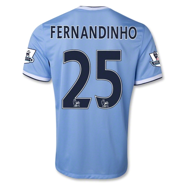 13-14 Manchester City #25 FERNANDINHO Home Soccer Shirt