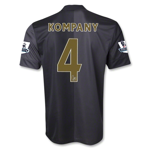 13-14 Manchester City #4 KOMPANY Away Soccer Shirt