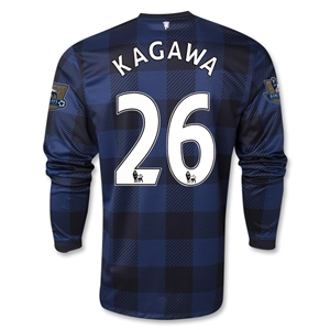 13-14 Manchester United #26 KAGAWA Away Black Long Sleeve Jersey Shirt