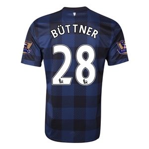 13-14 Manchester United #28 BUTTNER Away Black Jersey Shirt