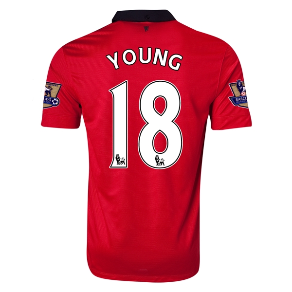 13-14 Manchester United #18 YOUNG Home Jersey Shirt
