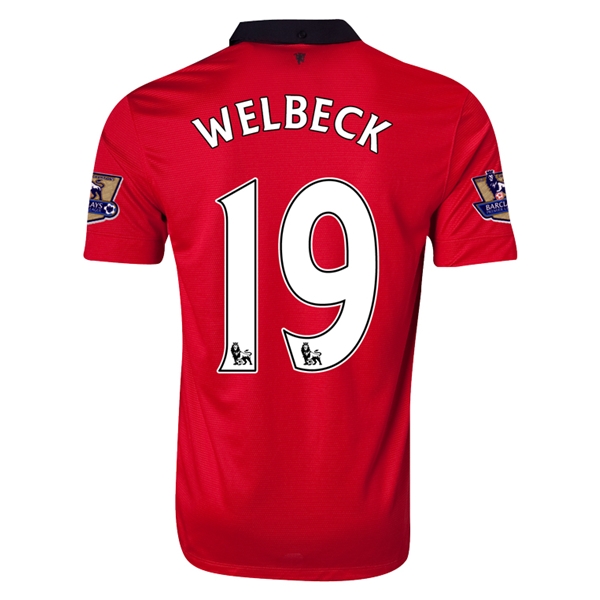13-14 Manchester United #19 WELBECK Home Jersey Shirt
