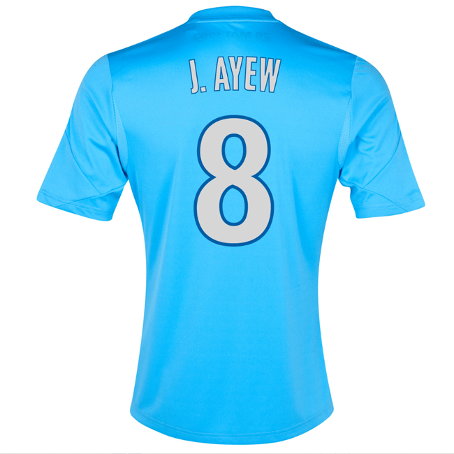 13-14 Marseilles #8 J.Ayew Away Blue Jersey Shirt