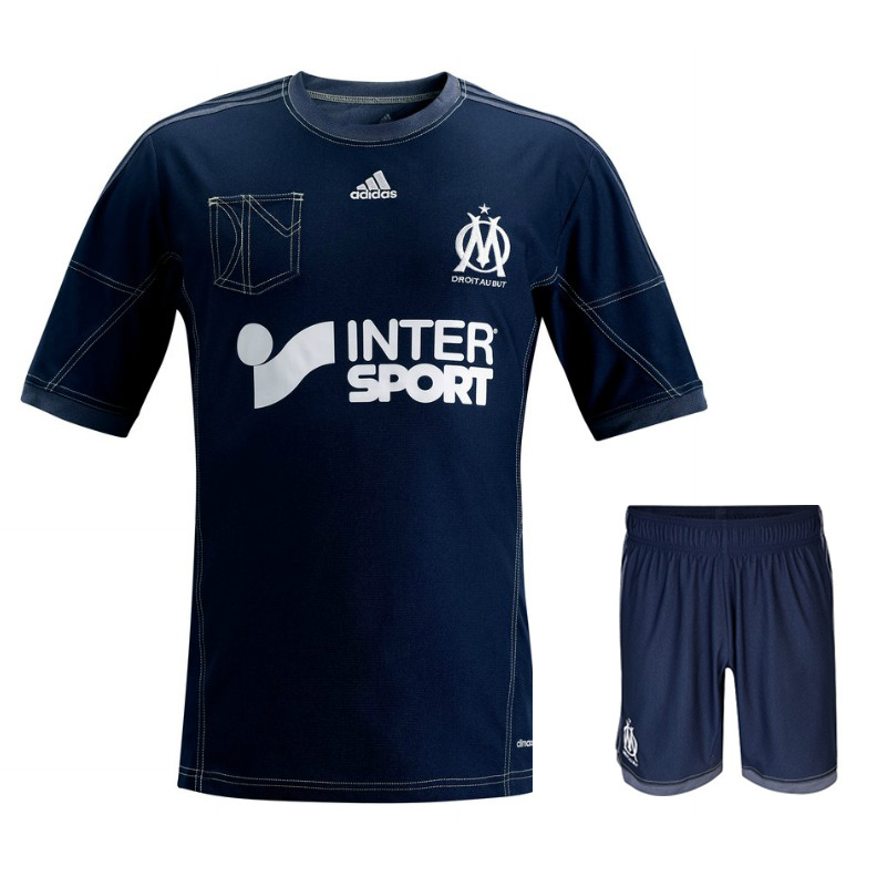 13-14 Marseilles Away Black Jersey Kit(Shirt+Short)