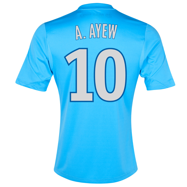 13-14 Marseilles #10 A.Ayew Away Blue Jersey Shirt