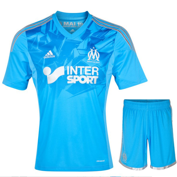 13-14 Marseilles Away Blue Jersey Kit(Shirt+Short)