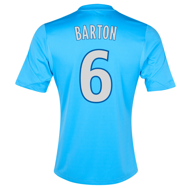 13-14 Marseilles #6 Barton Away Blue Jersey Shirt