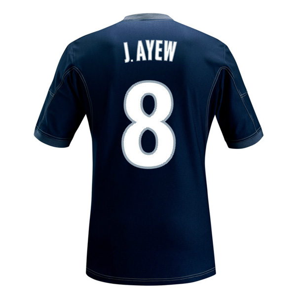 13-14 Marseilles #8 J.Ayew Away Black Jersey Shirt