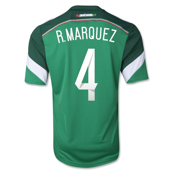 2014 Mexico #4 R.MARQUEZ Home Green Soccer Jersey Shirt