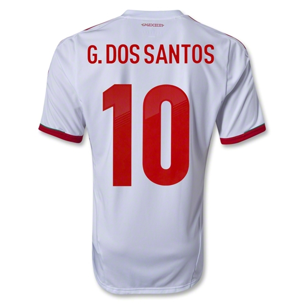 2013 Mexico #10 G. DOS SANTOS Away White Replica Soccer Jersey Shirt