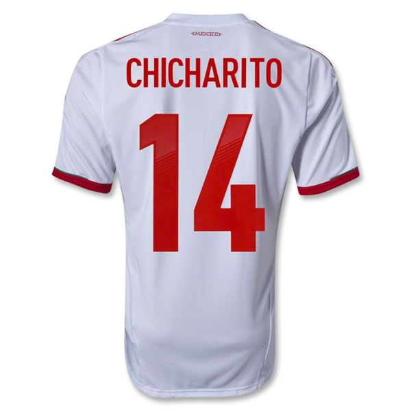 2013 Mexico #14 CHICHARITO Away White Replica Soccer Jersey Shirt