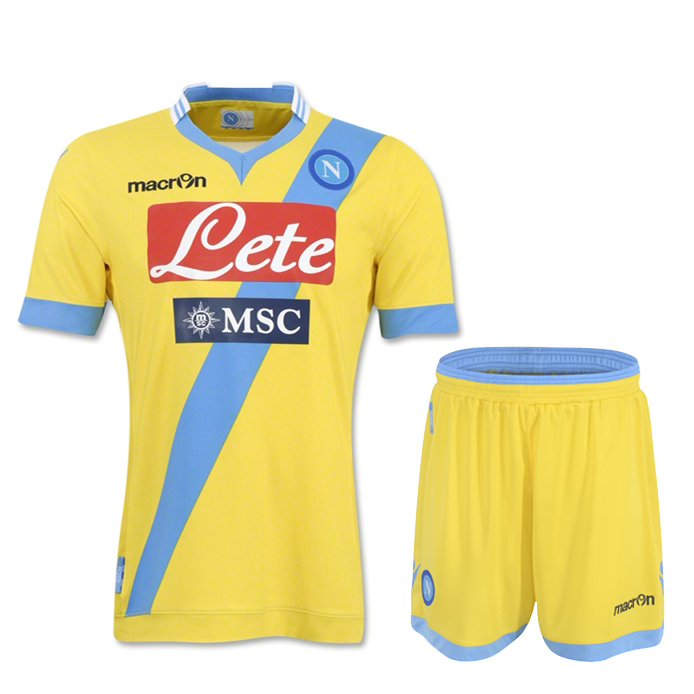 13-14 Napoli Away Yellow Jersey Kit(Shirt+Short)